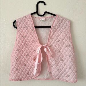 Vintage Pink Quilted Sleeveless Blouse